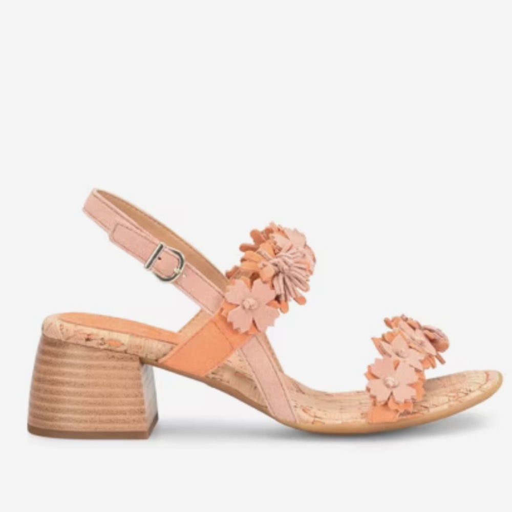Born Springs Flower Sandals NWOB Orange Size 8M - Picture 5 of 8